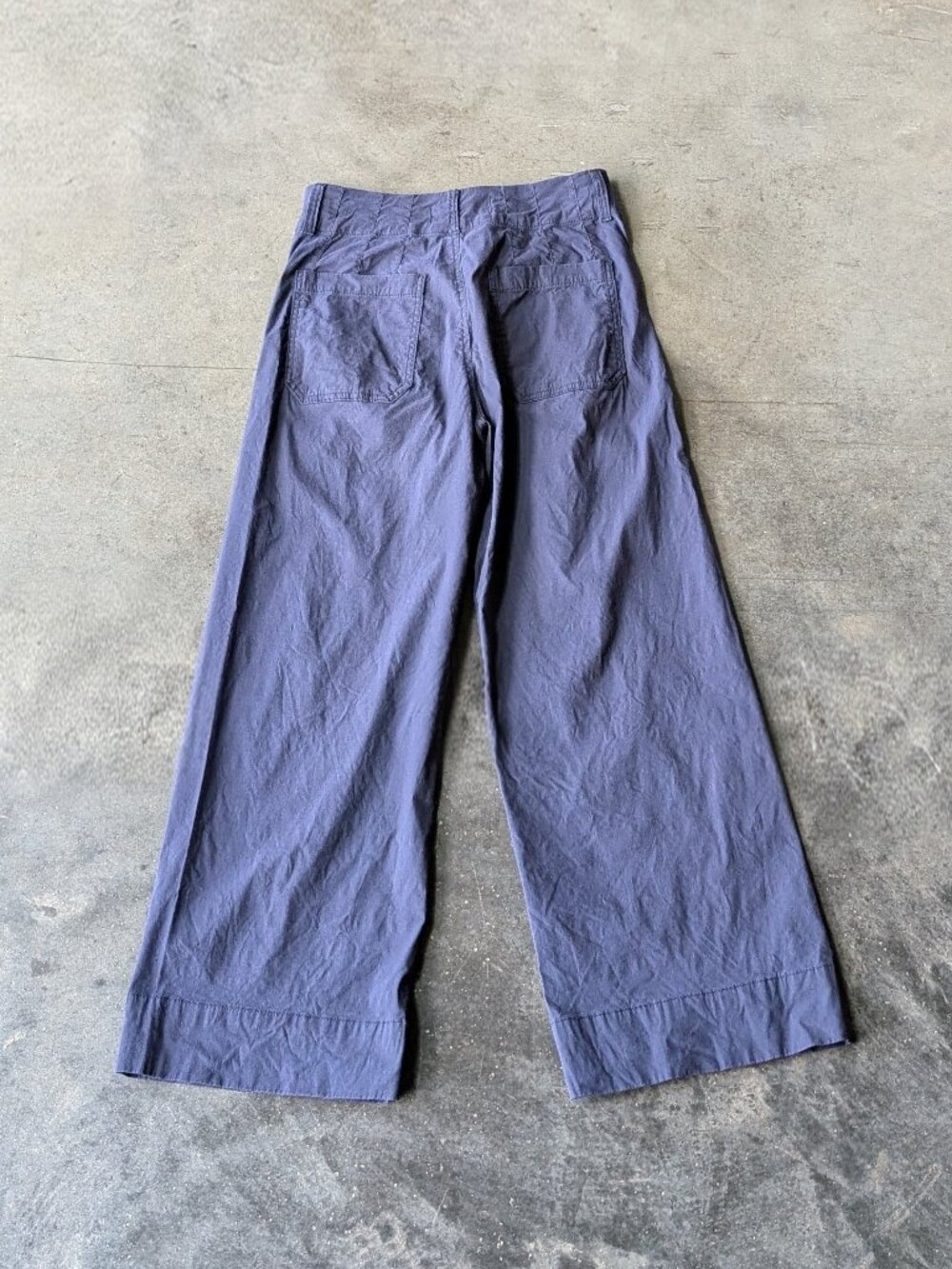 Anthropologie Wide Leg Trouser Dark Navy Blue High Rise Waist Pants size 27 - Picture 7 of 7